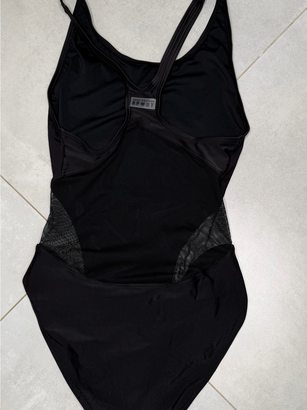 Juicy Couture Sport Black One Piece Swimsuit Medium - Pilling On Back Cond. Fair